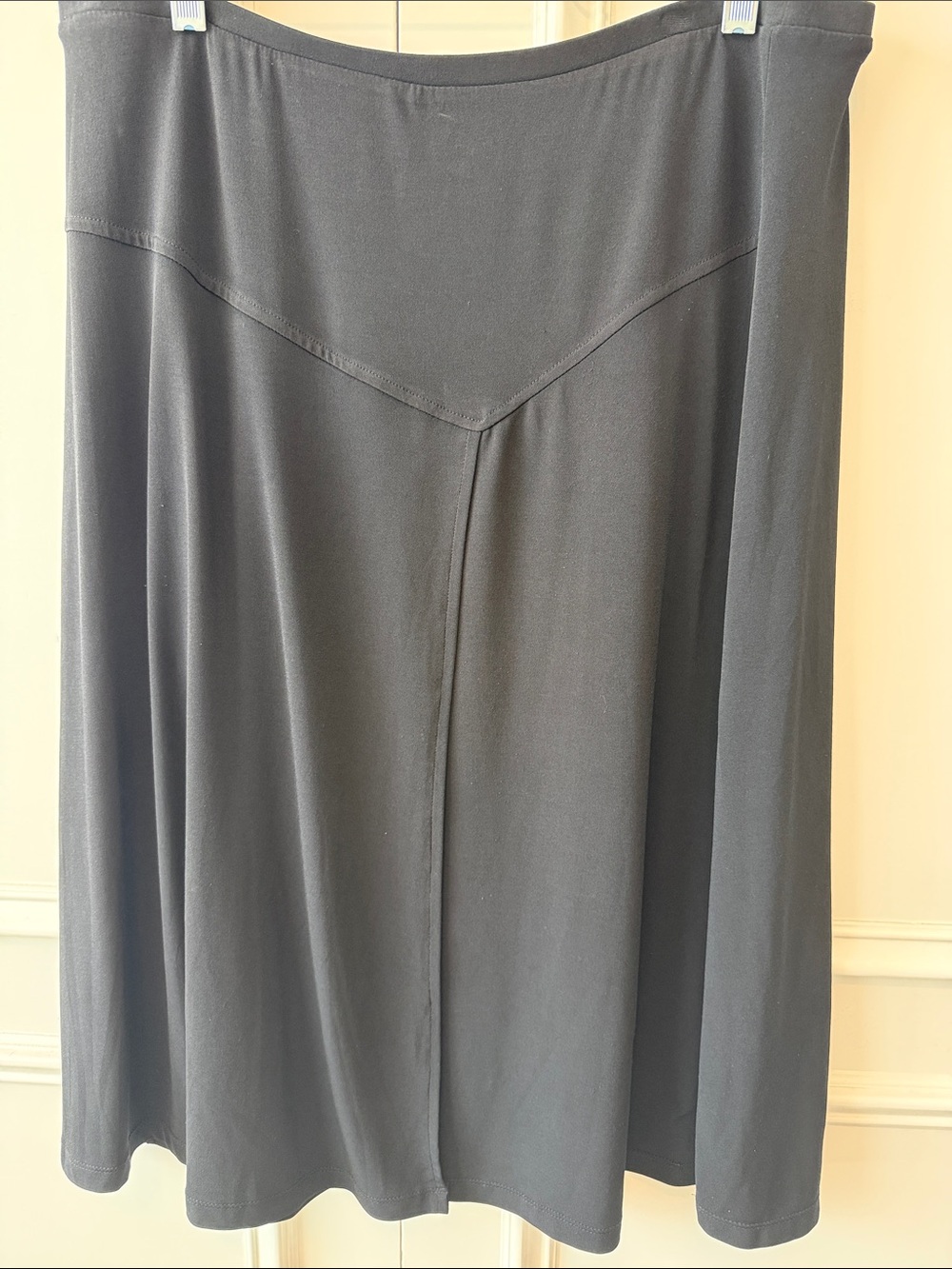 George Black A-Line Skirt with V-Waist Seam